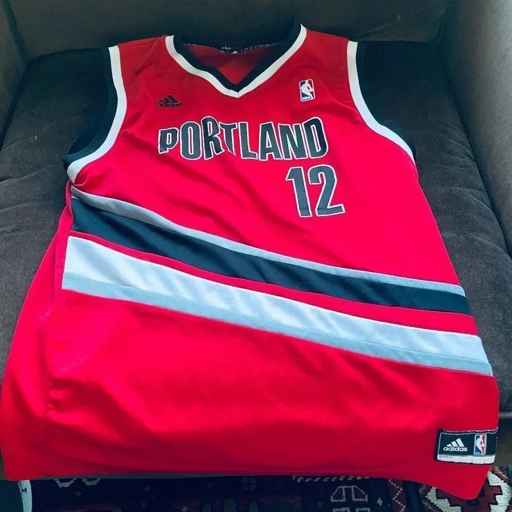 L Aldridge NBA Authentic Adidas Swingman Jersey M Portland Blazers #12 Men’s L